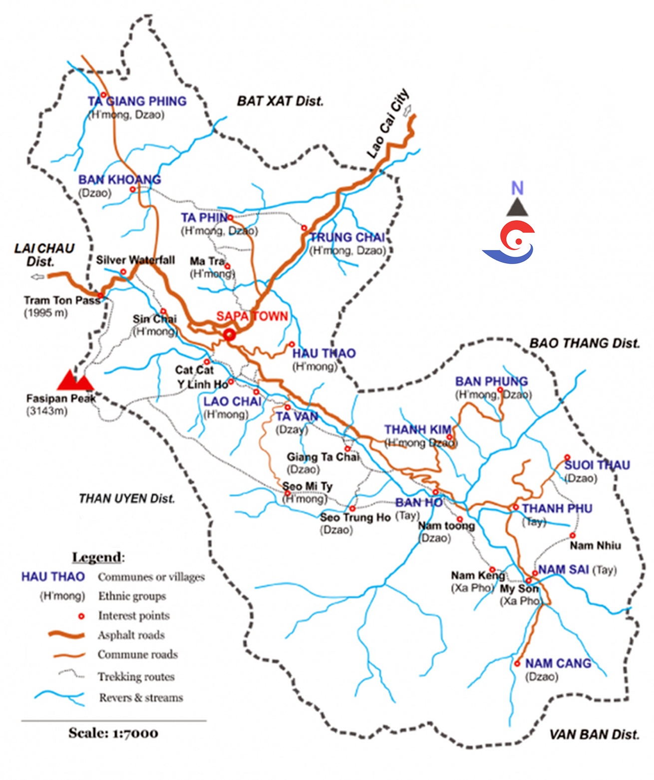 Sapa Trekking Map - Best Route in Sapa