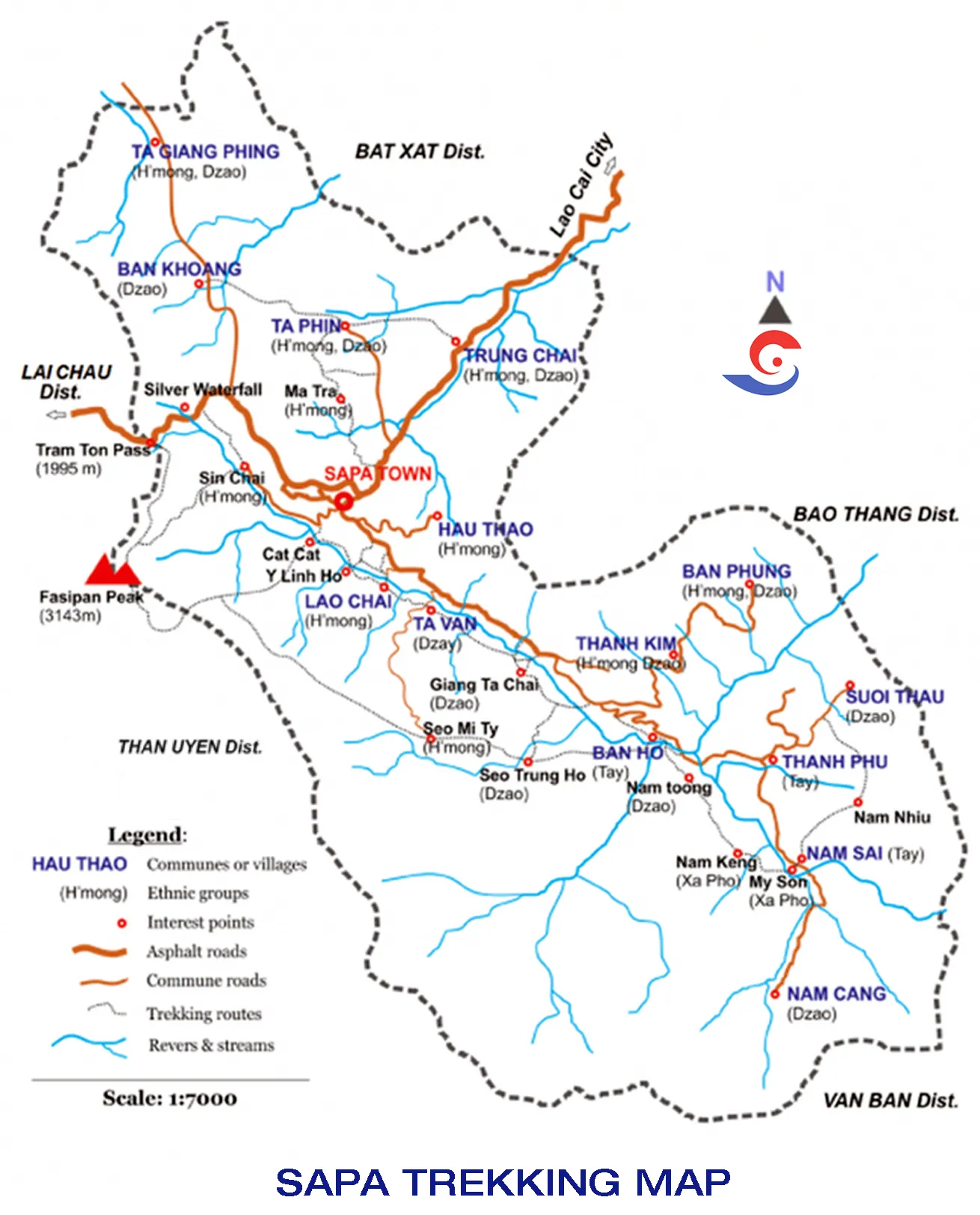 Sapa Trekking Map - Sapa Tours From Hanoi