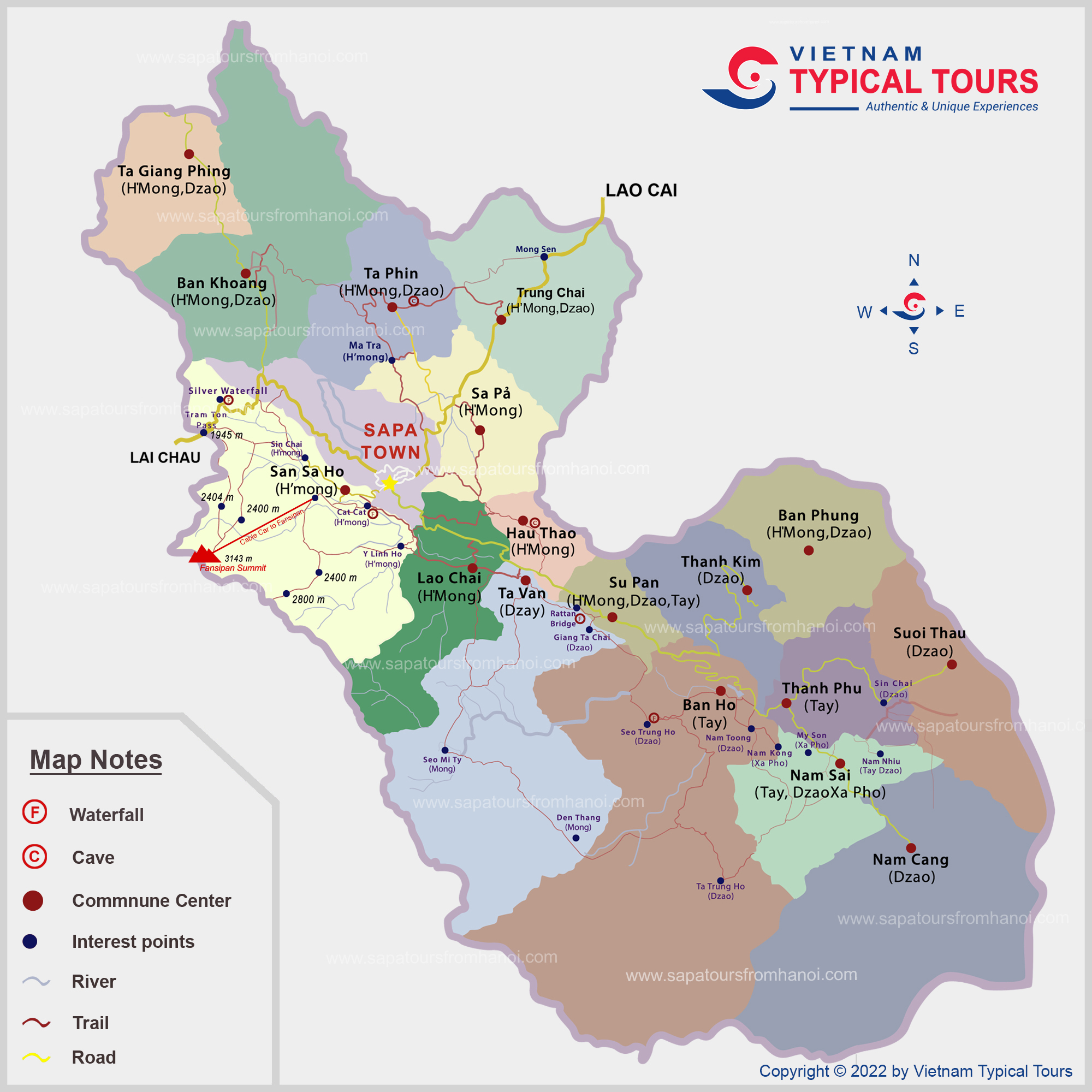Sapa Travel Map - Sapa Tours From Hanoi